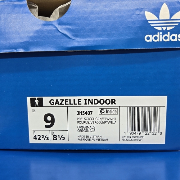 New Adidas Gazelle Indoor 'Preloved Scarlet Court Green' Men's Shoes Size 9 - Picture 8 of 8